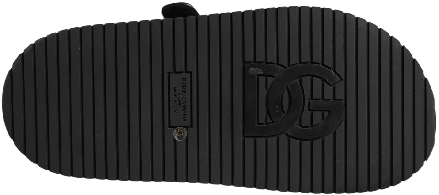 Dolce & Gabbana Black DG Logo Sandals Flats Slippers Shoes