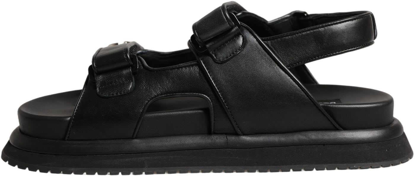 Dolce & Gabbana Black DG Logo Sandals Flats Slippers Shoes
