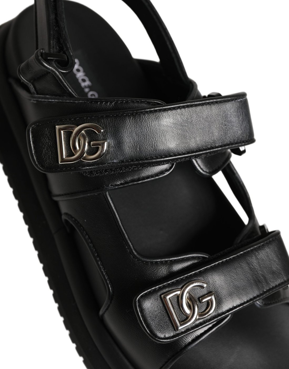 Dolce & Gabbana Black DG Logo Sandals Flats Slippers Shoes