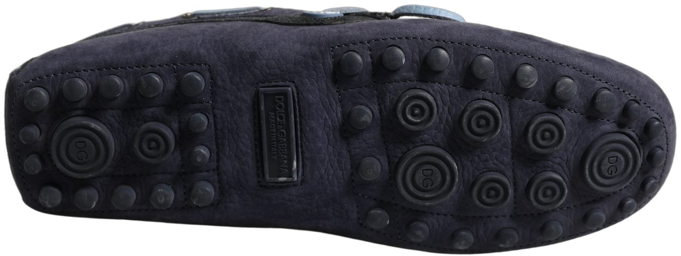 Dolce & Gabbana Navy Blue Suede Leather Tassel Loafers Shoes