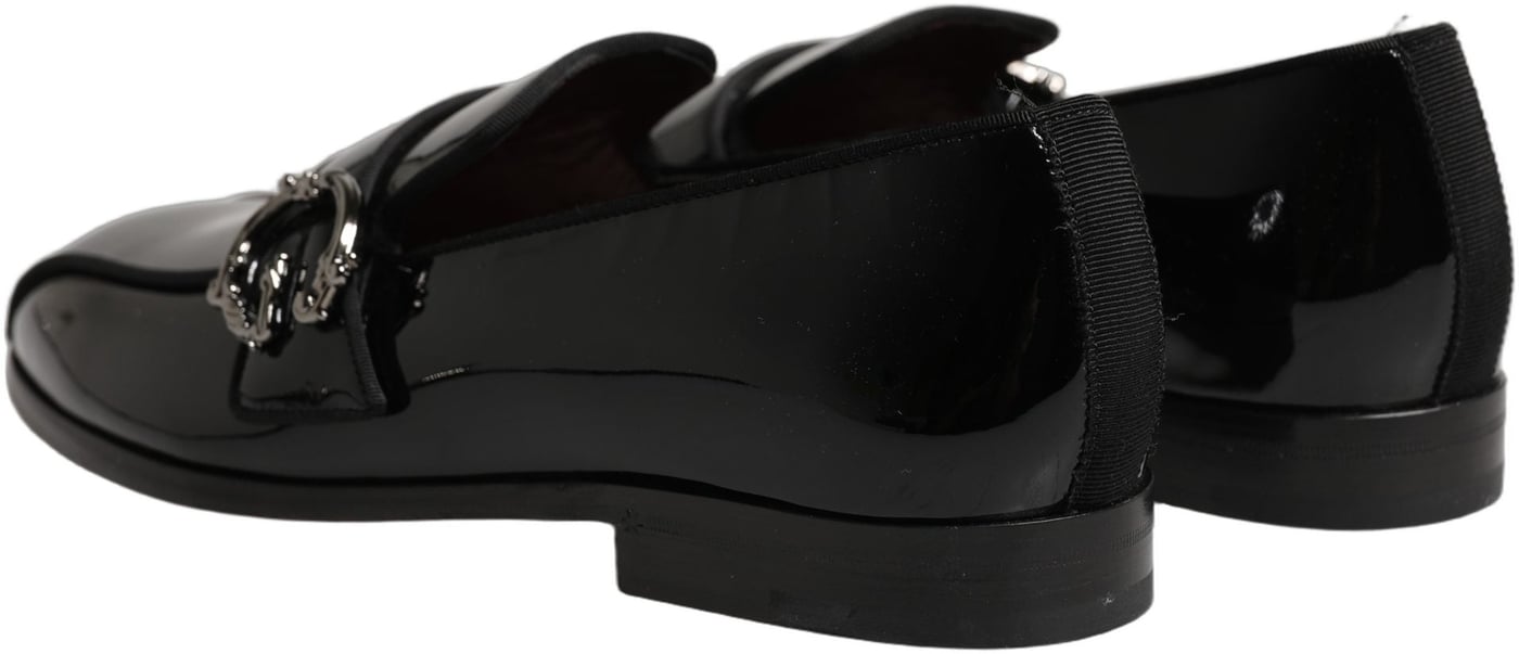 Dolce & Gabbana Black Patent Leather Men Loafers Shoes