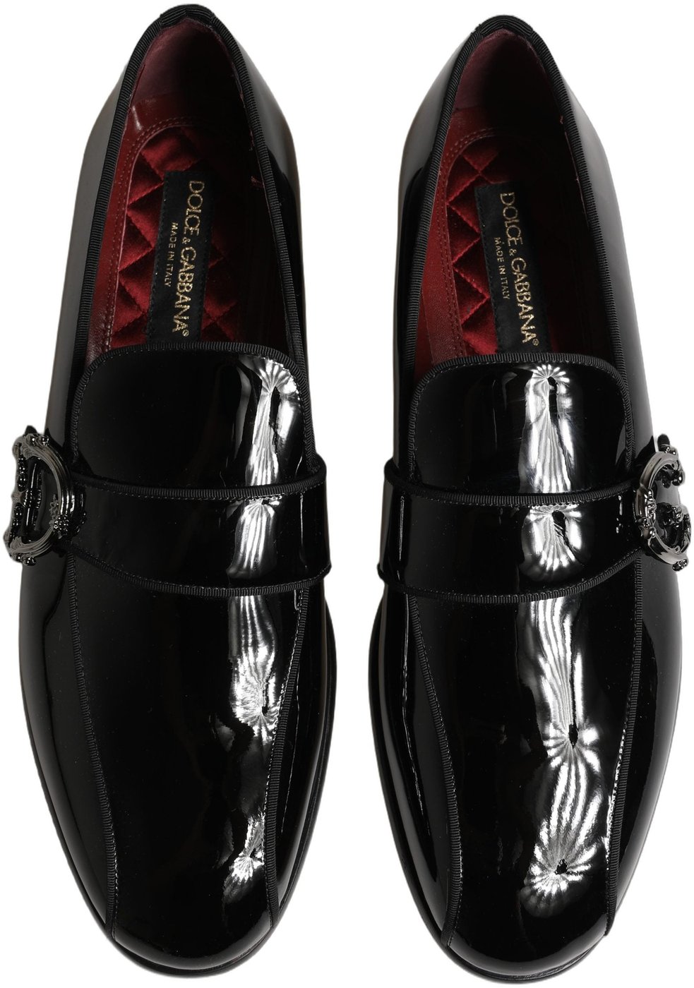Dolce & Gabbana Black Patent Leather Men Loafers Shoes