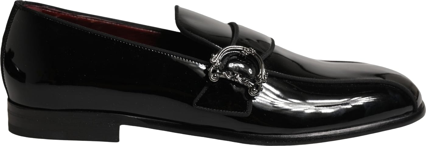 Dolce & Gabbana Black Patent Leather Men Loafers Shoes