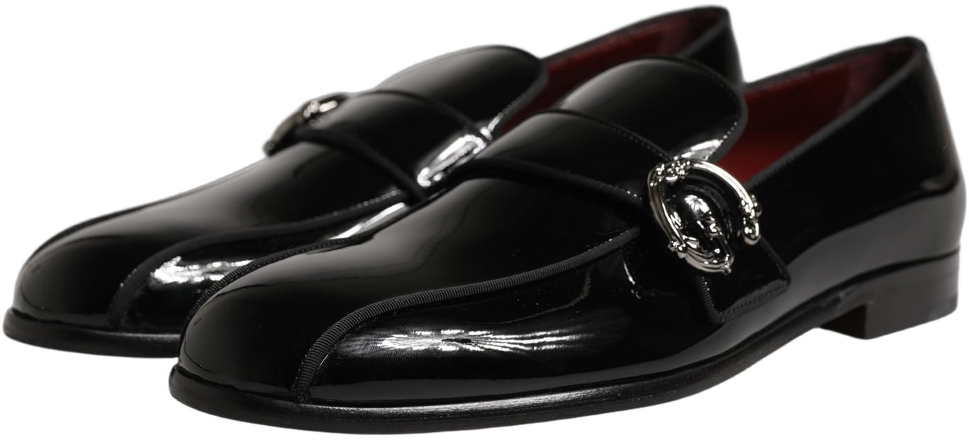 Dolce & Gabbana Black Patent Leather Men Loafers Shoes