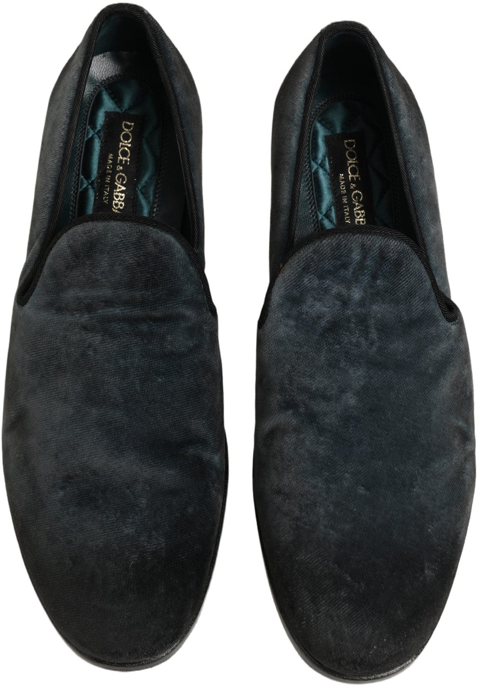 Dolce & Gabbana Blue Suede Slip On Men Slippers Loafers Shoes