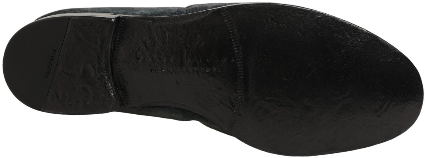Dolce & Gabbana Blue Suede Slip On Men Slippers Loafers Shoes
