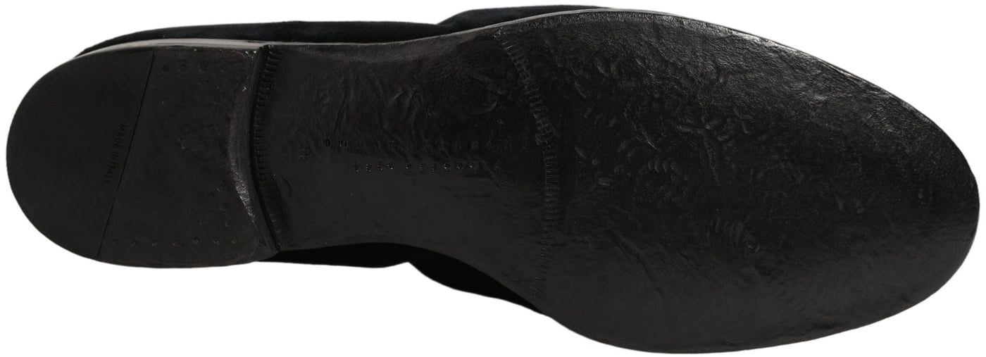 Dolce & Gabbana Black Suede Slip On Slippers Loafers Shoes