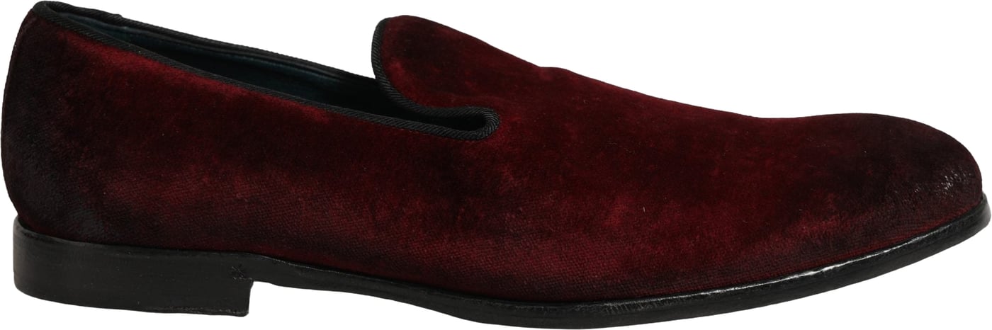Dolce & Gabbana Maroon Suede Slip On Slippers Loafers Shoes