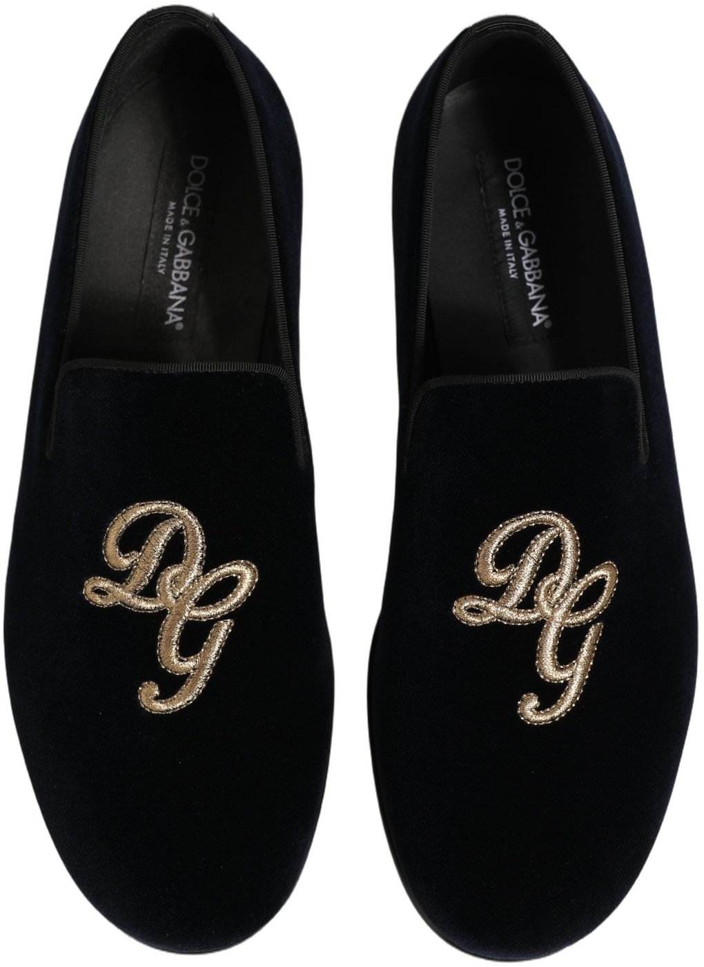 Dolce & Gabbana Black Suede DG Logo Slippers Men Loafers Shoes