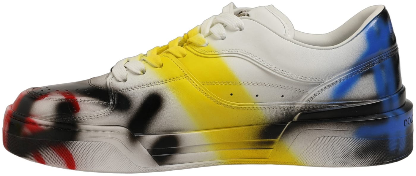 Dolce & Gabbana Multicolor New Roma Paint Sneakers Men Shoes