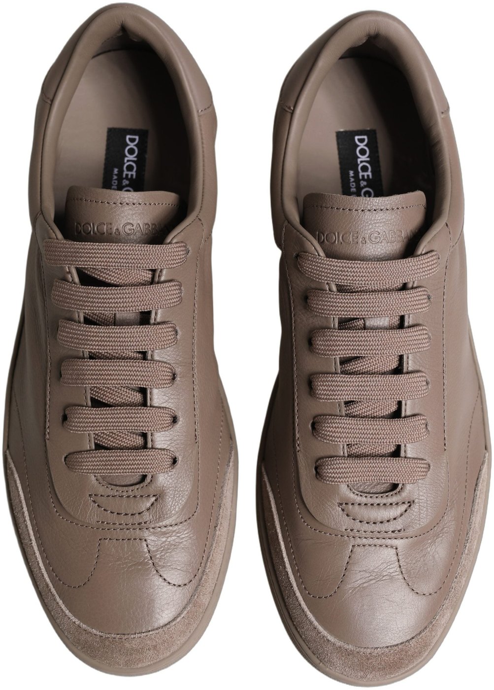 Dolce & Gabbana Taupe Saint Tropez Low Top Sneakers Shoes