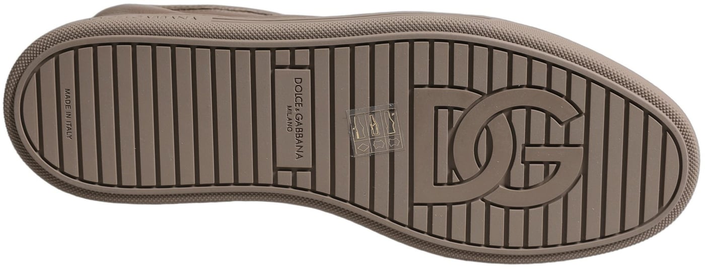 Dolce & Gabbana Taupe Saint Tropez Low Top Sneakers Shoes