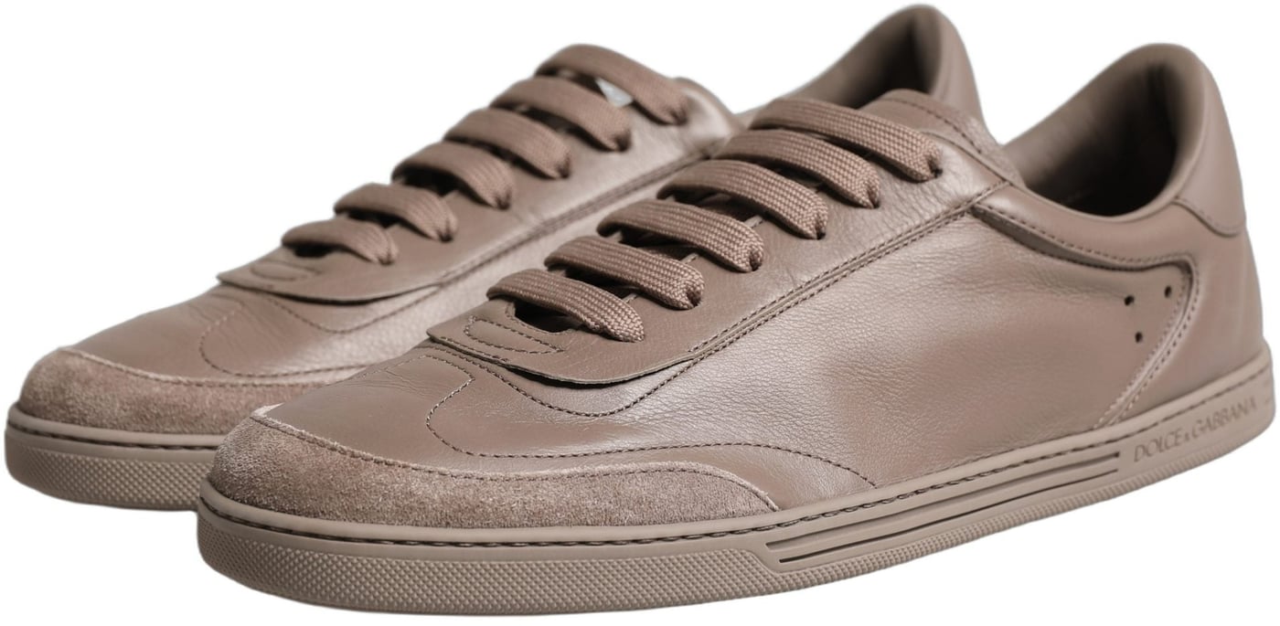 Dolce & Gabbana Taupe Saint Tropez Low Top Sneakers Shoes