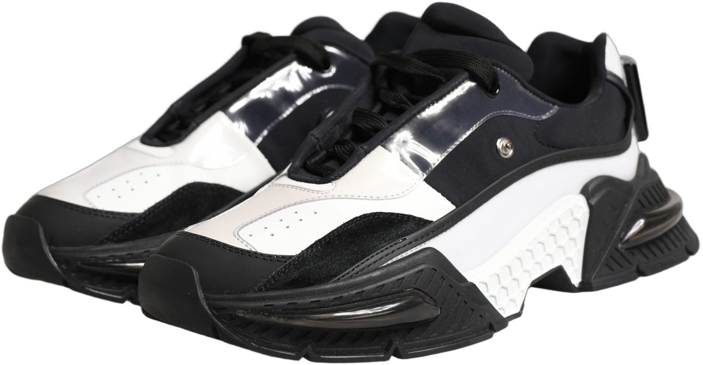 Dolce & Gabbana White Black Logo Airmaster Men Sneakers Shoes