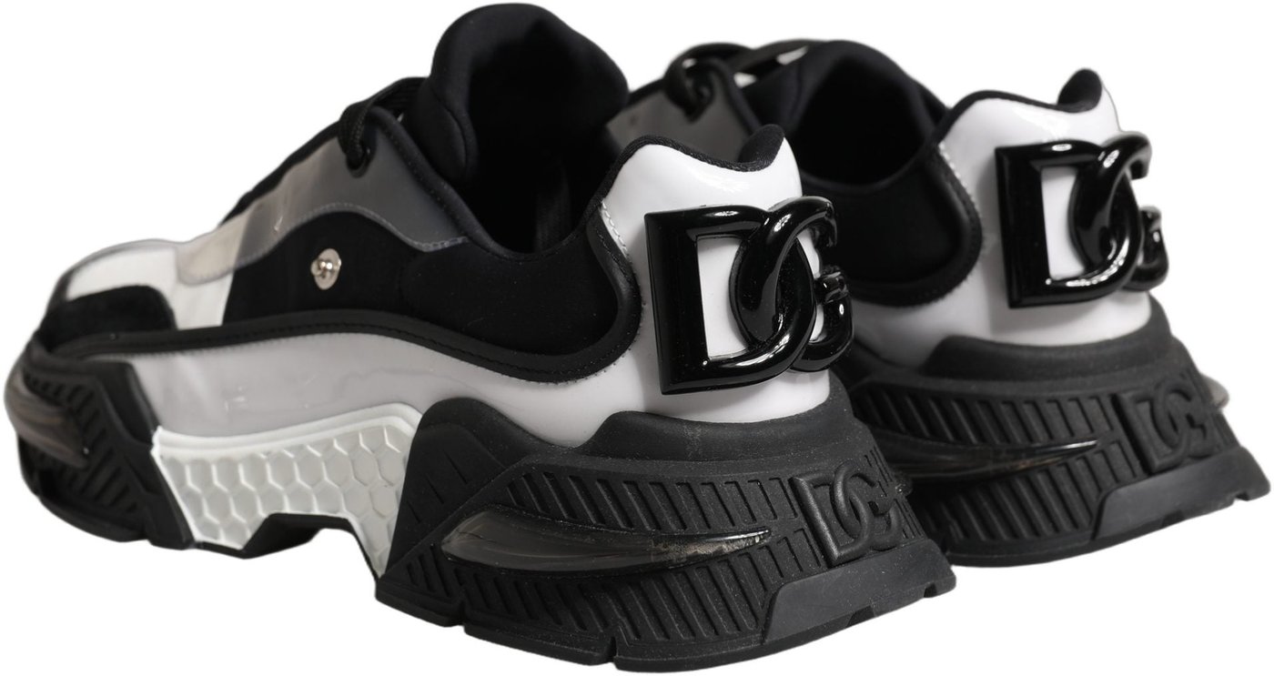 Dolce & Gabbana White Black Logo Airmaster Men Sneakers Shoes