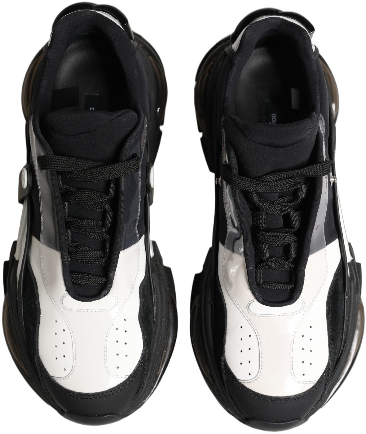 Dolce & Gabbana White Black Logo Airmaster Men Sneakers Shoes