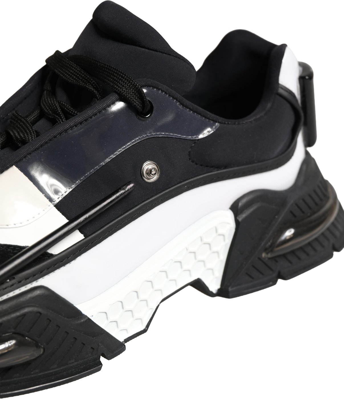 Dolce & Gabbana White Black Logo Airmaster Men Sneakers Shoes