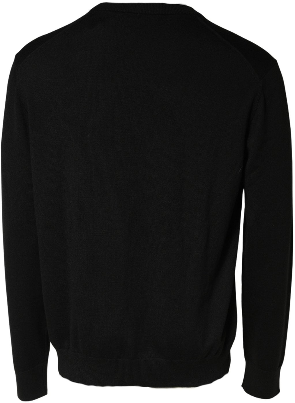 Dolce & Gabbana Black Wool DG Logo Men Crew Neck Sweater