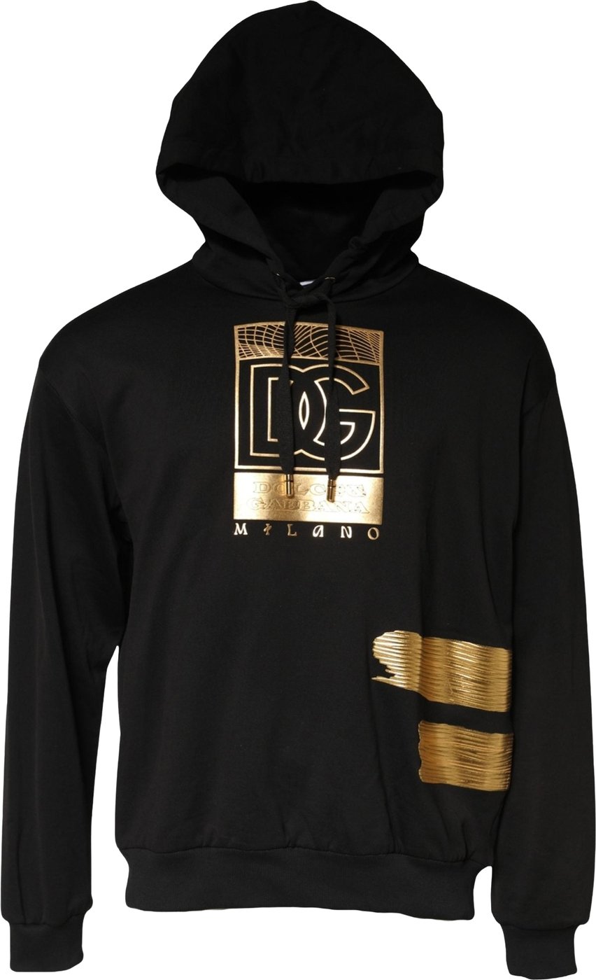 Dolce & Gabbana Black DG Logo Hoodie Men Sweatshirt Sweater
