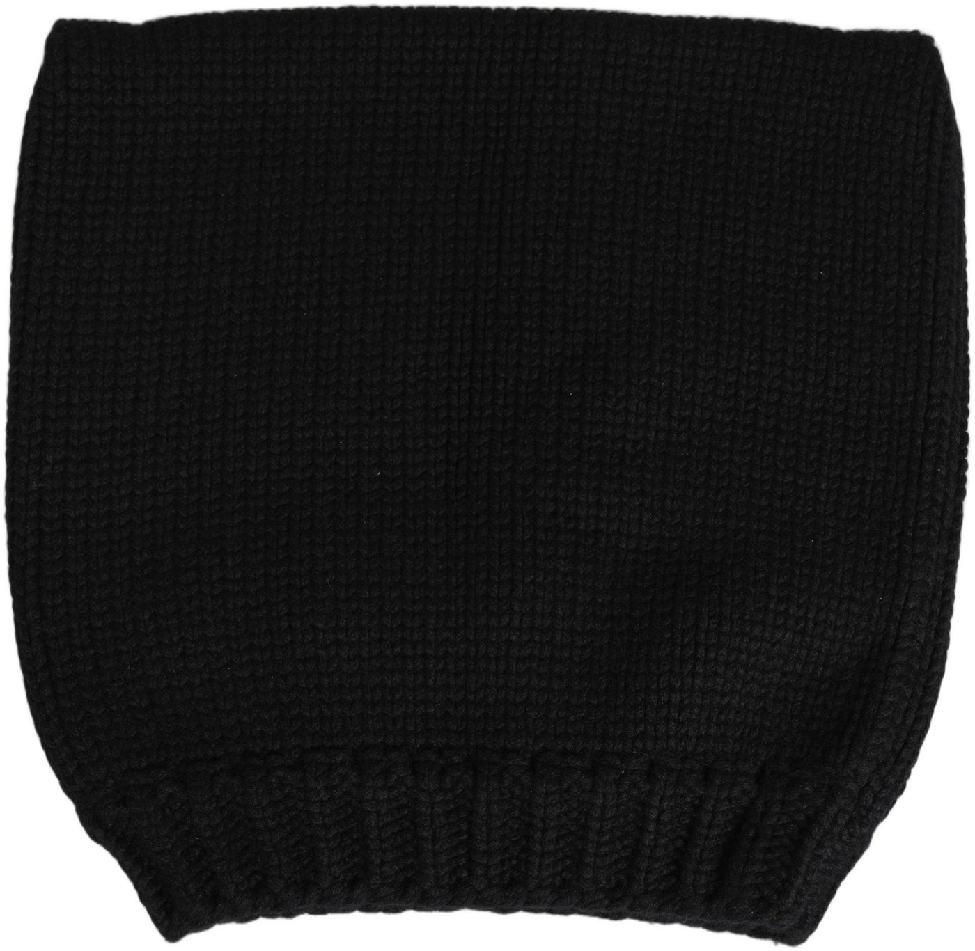 Dolce & Gabbana Black Cashmere Knitted Ribbed Cuff Beanie Hat