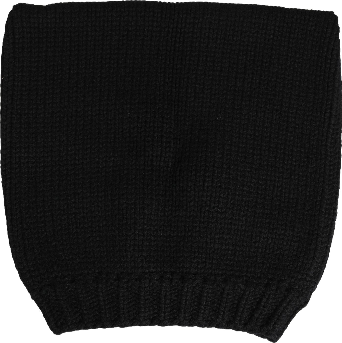 Dolce & Gabbana Black Cashmere Knitted Ribbed Cuff Beanie Hat