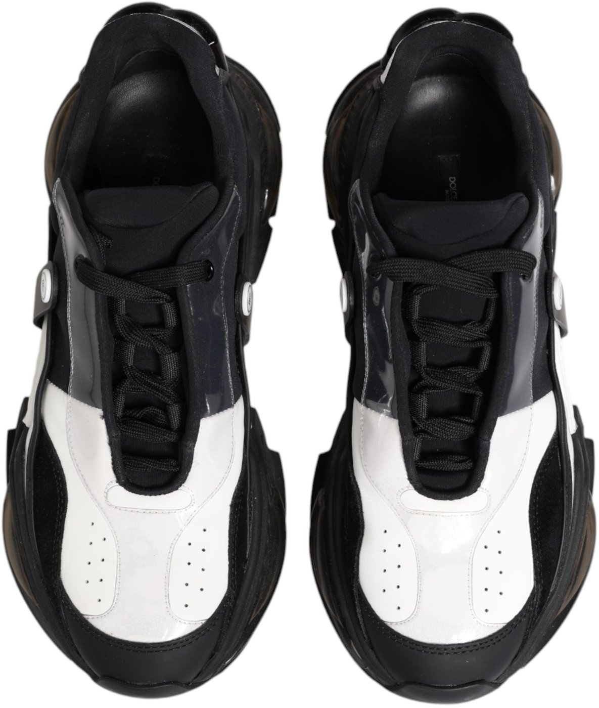 Dolce & Gabbana White Black Logo Airmaster Men Sneakers Shoes