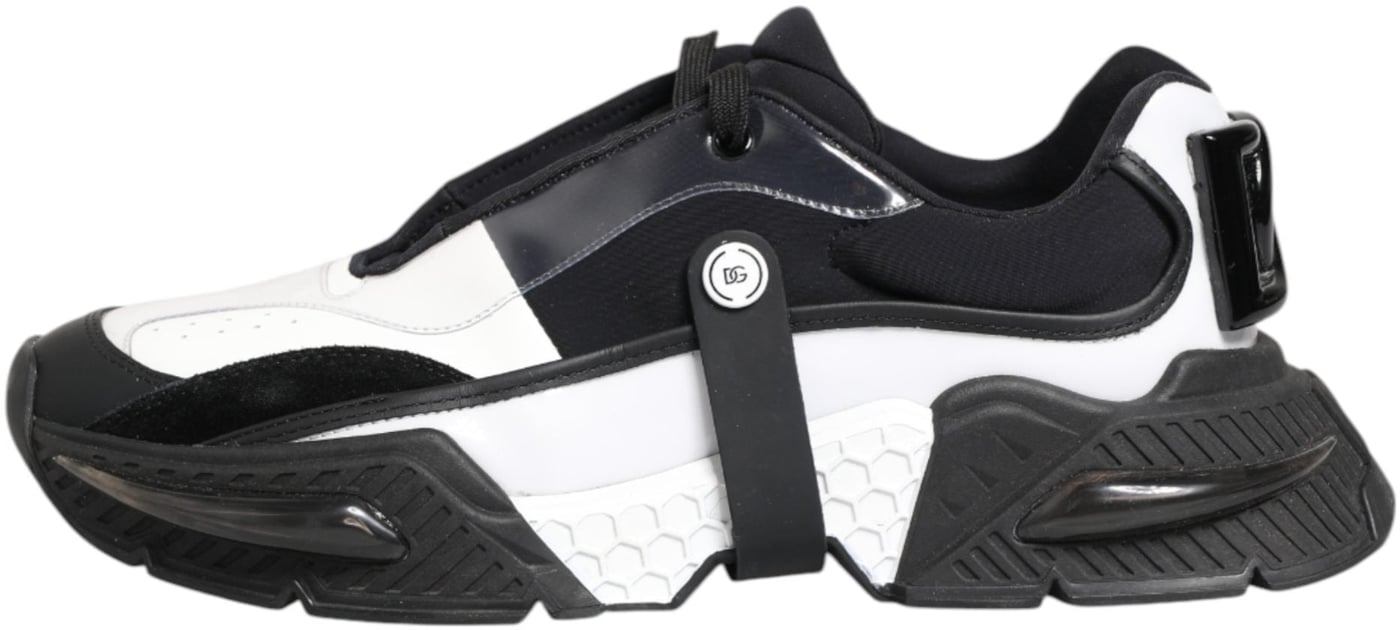 Dolce & Gabbana White Black Logo Airmaster Men Sneakers Shoes