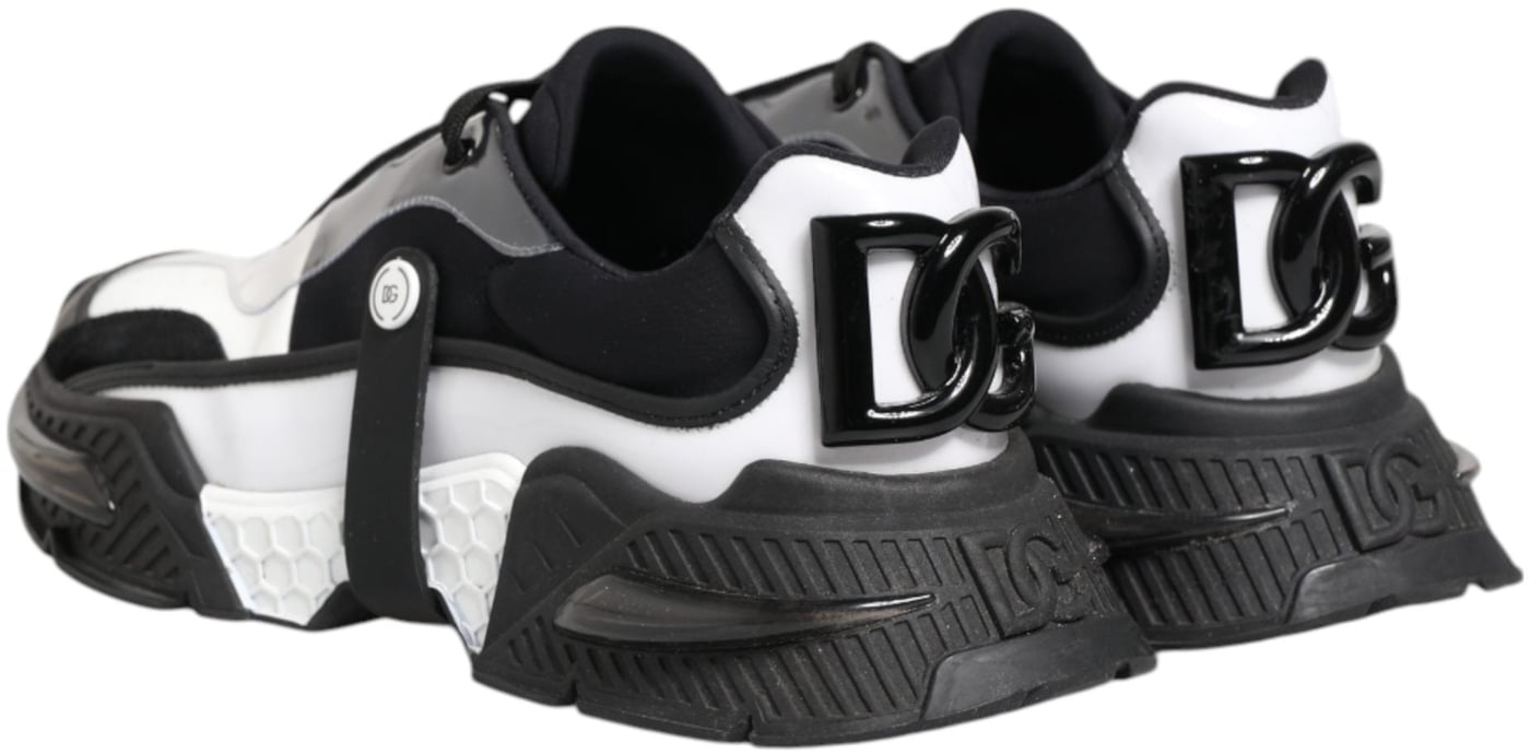 Dolce & Gabbana White Black Logo Airmaster Men Sneakers Shoes