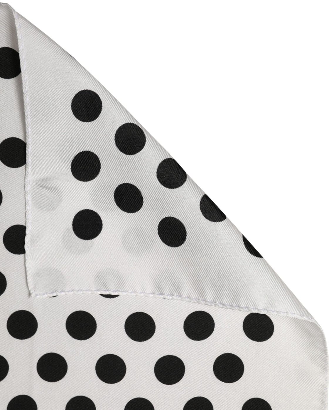 Dolce & Gabbana White Black Polka Dot Square Foulard Scarf