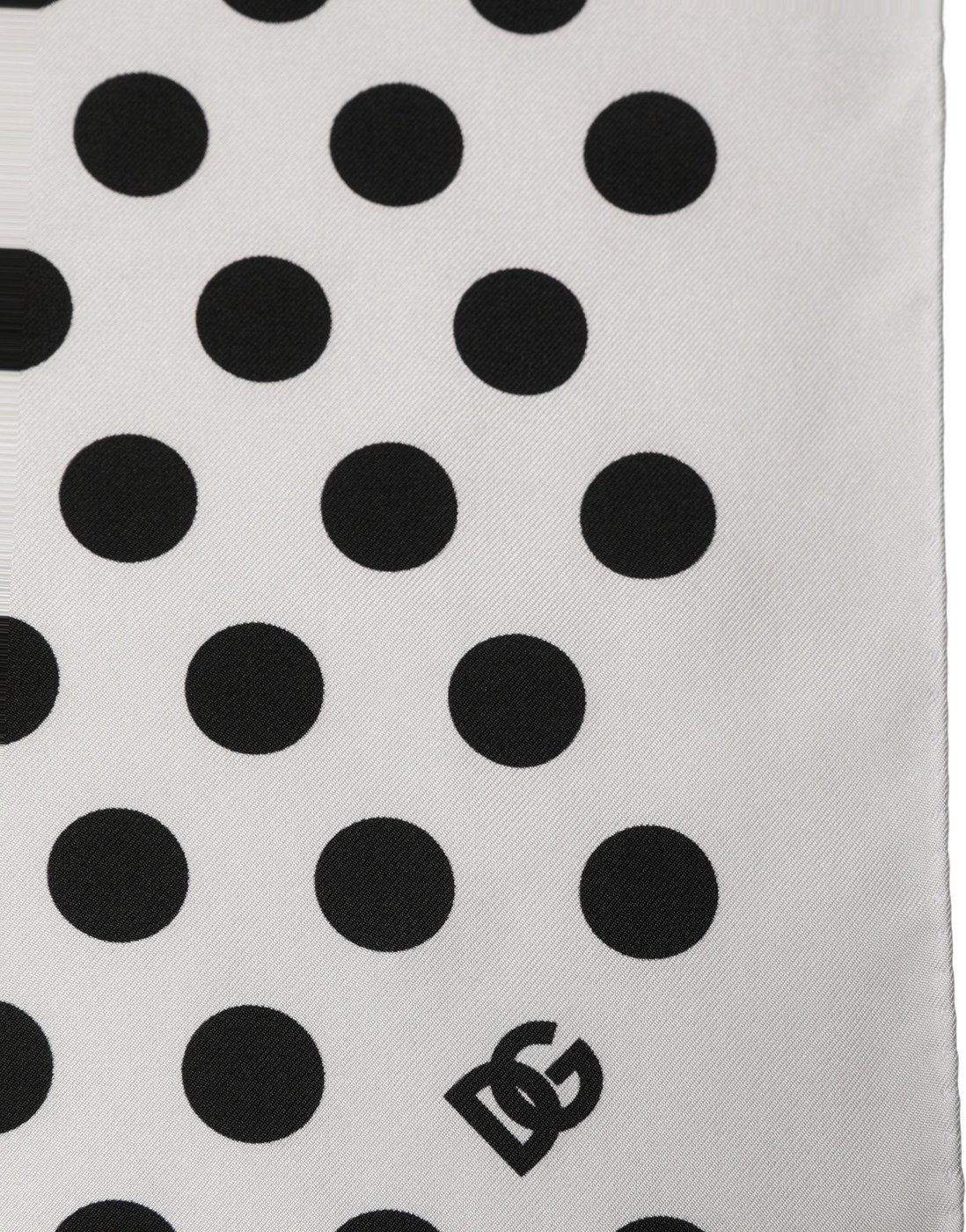 Dolce & Gabbana White Black Polka Dot Square Foulard Scarf