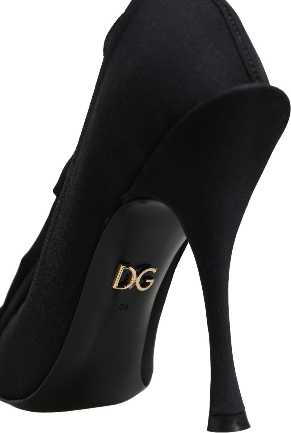 Dolce & Gabbana Black Stretch Socks Knee High Boots Shoes