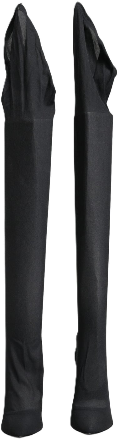 Dolce & Gabbana Black Stretch Socks Knee High Boots Shoes