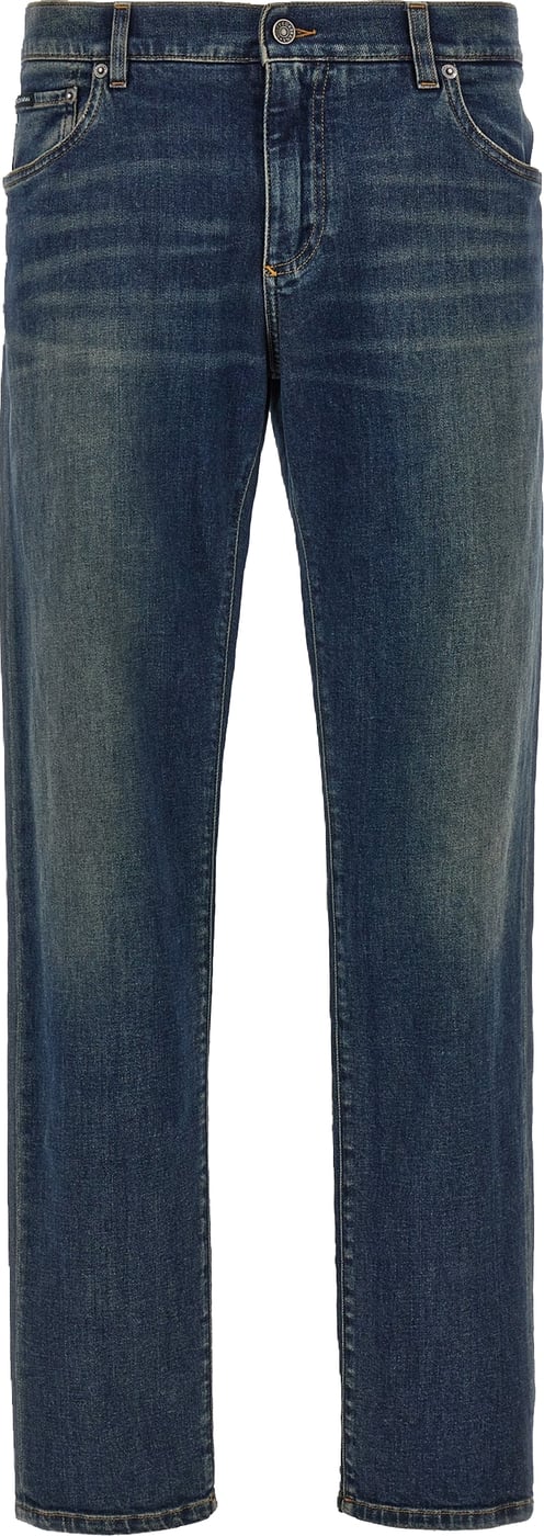 Dolce & Gabbana Blue Cotton Straight-Leg Jeans