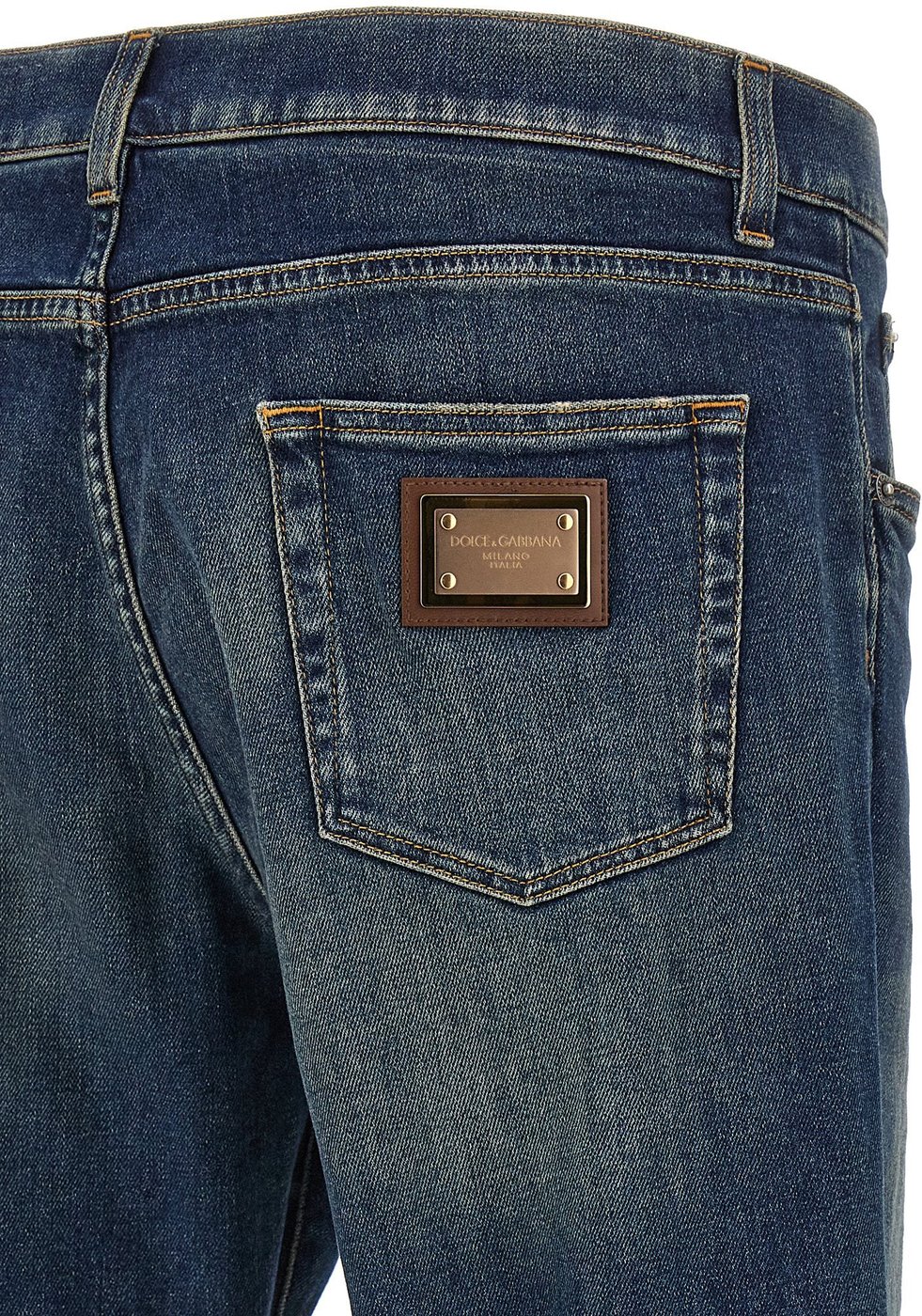 Dolce & Gabbana Blue Cotton Straight-Leg Jeans