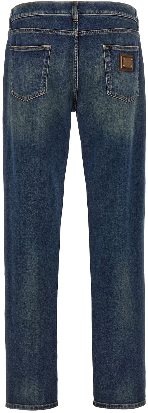 Dolce & Gabbana Blue Cotton Straight-Leg Jeans