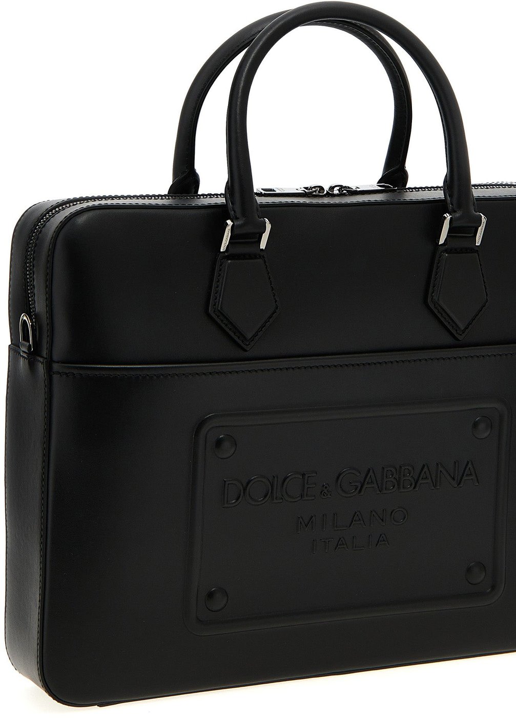 Dolce & Gabbana Black Lamb Leather Tote Bag