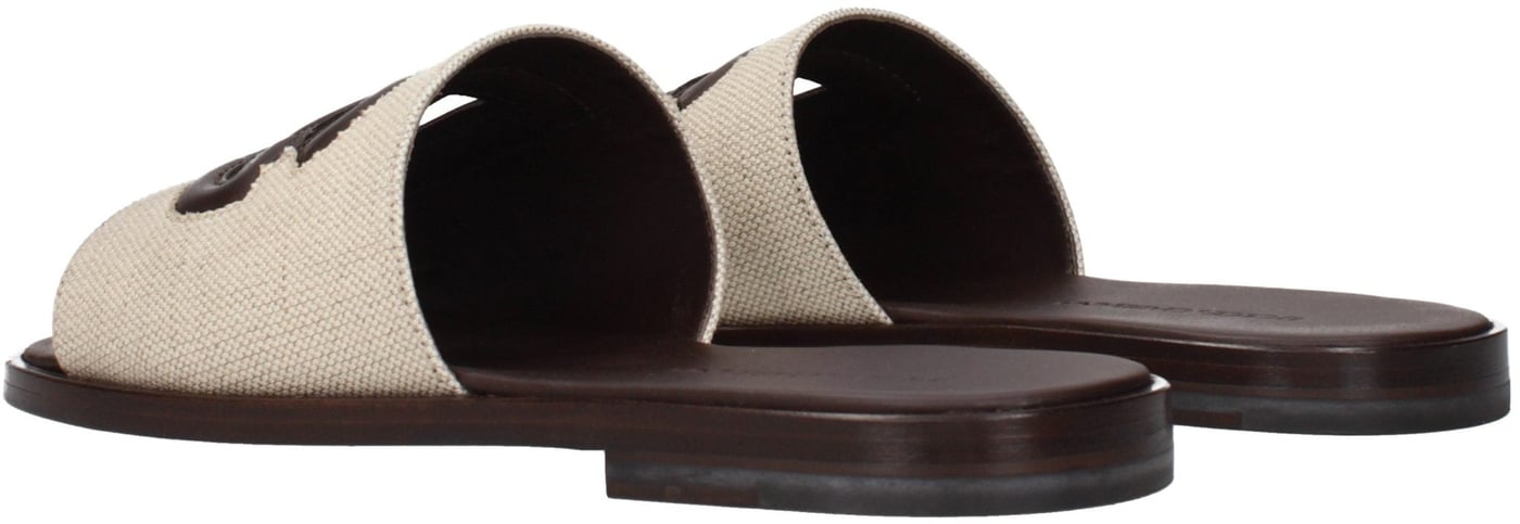 Dolce & Gabbana Beige Fabric Slippers