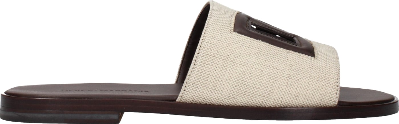 Dolce & Gabbana Beige Fabric Slippers