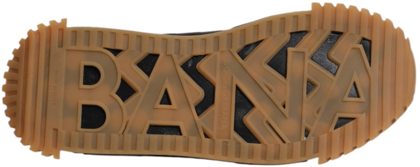 Dolce & Gabbana Black Logo Lace Up Low Top NS1 Sneakers Shoes