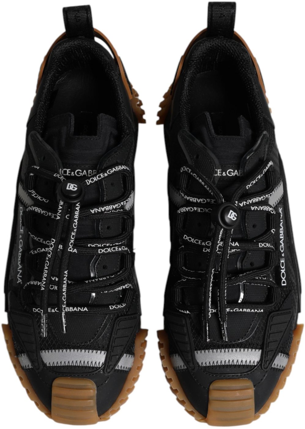 Dolce & Gabbana Black Logo Lace Up Low Top NS1 Sneakers Shoes