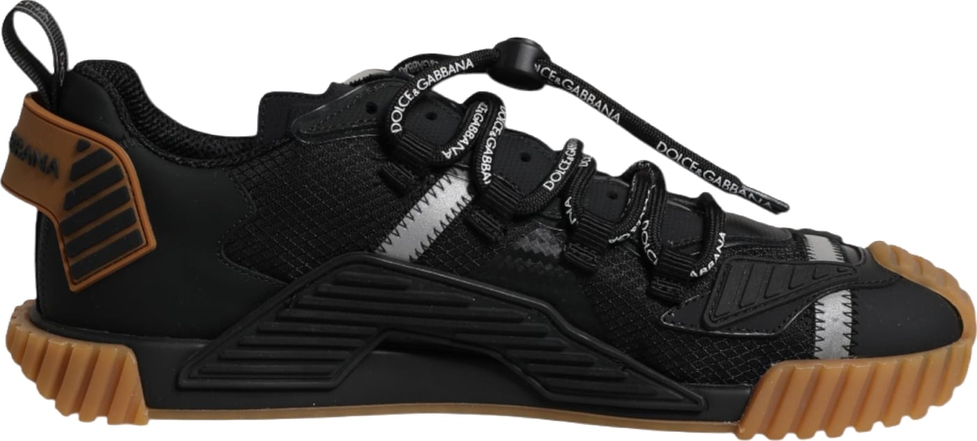 Dolce & Gabbana Black Logo Lace Up Low Top NS1 Sneakers Shoes