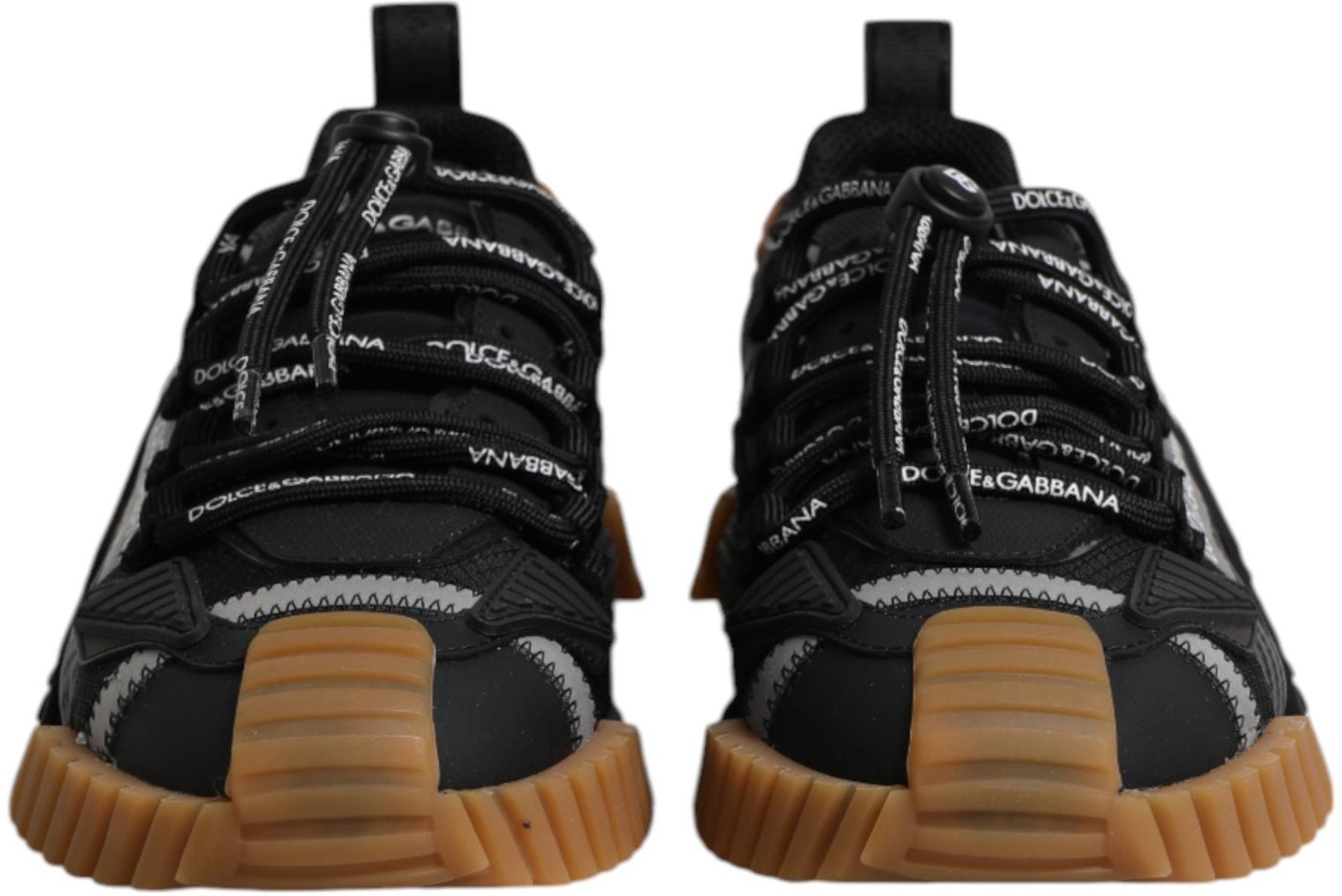 Dolce & Gabbana Black Logo Lace Up Low Top NS1 Sneakers Shoes
