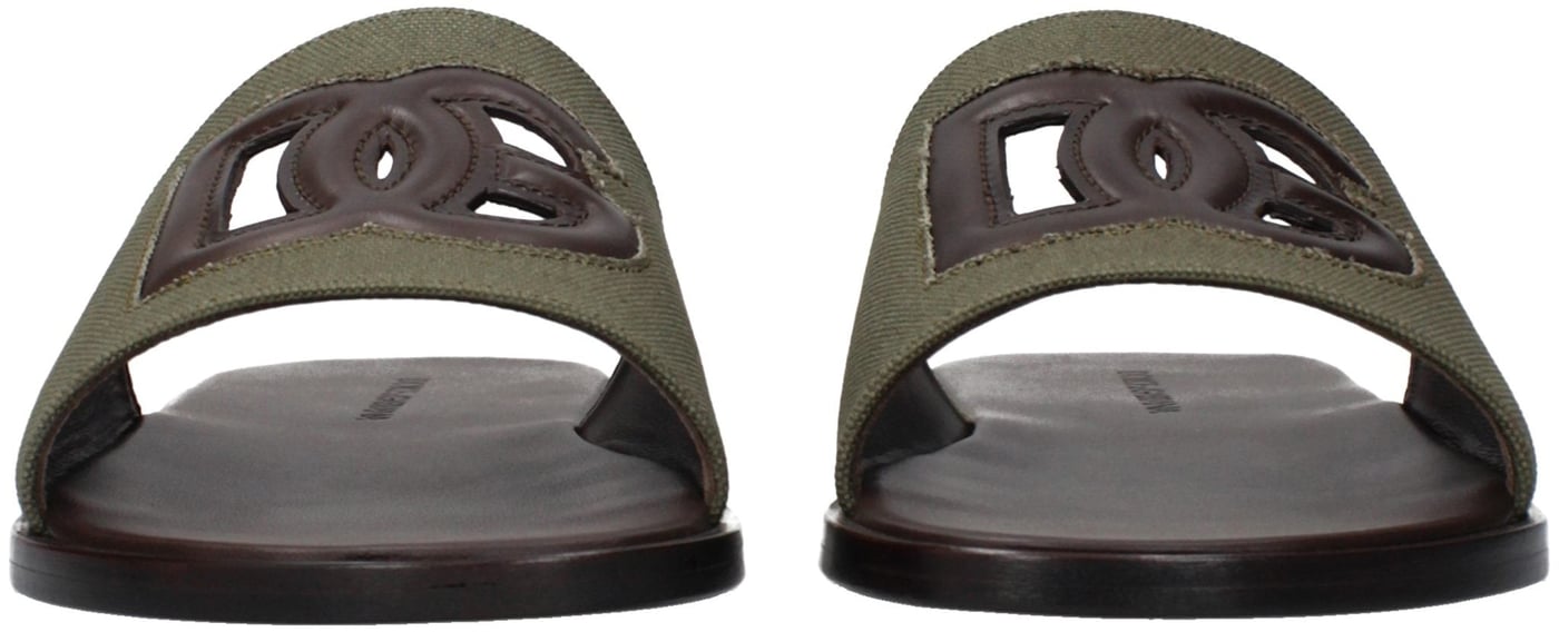 Dolce & Gabbana Green Fabric Slippers