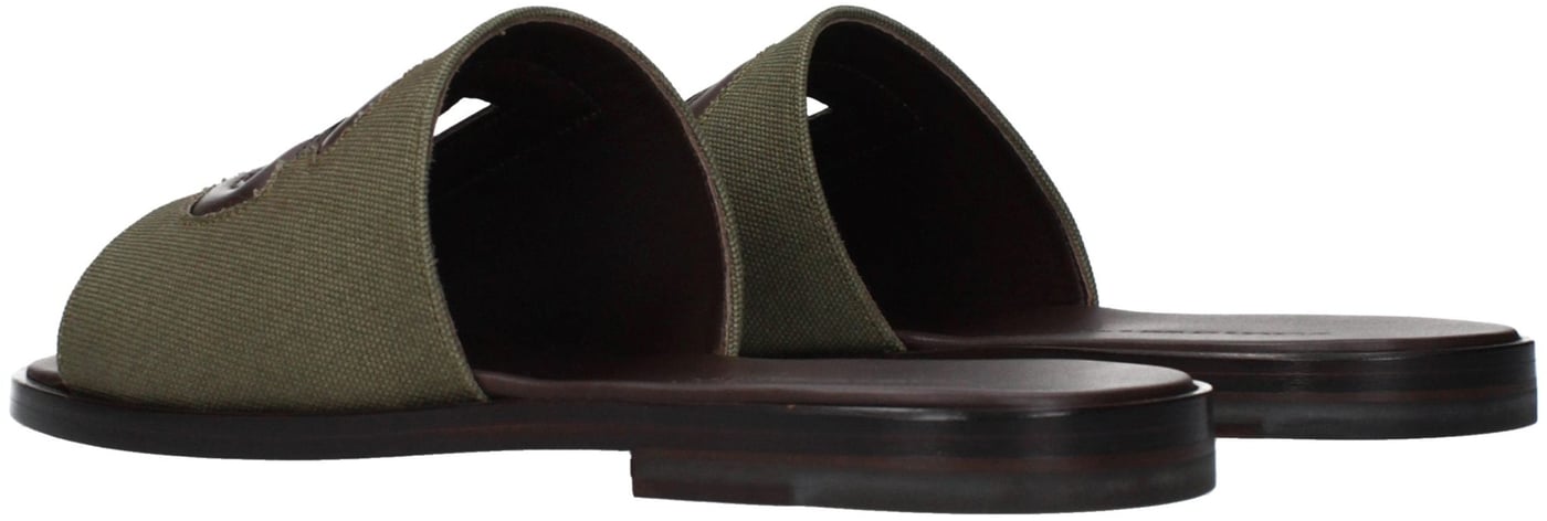 Dolce & Gabbana Green Fabric Slippers
