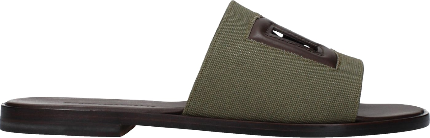 Dolce & Gabbana Green Fabric Slippers