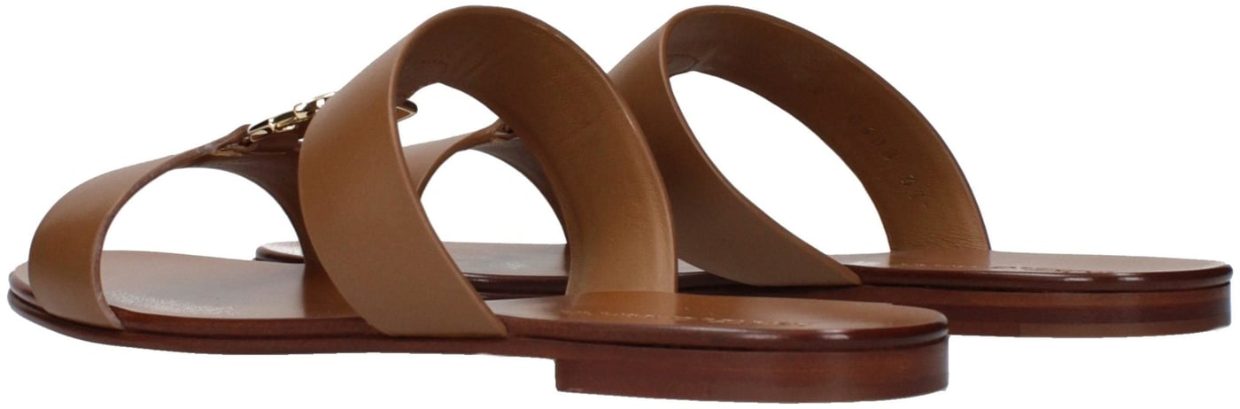 Dolce & Gabbana Brown Leather Slippers