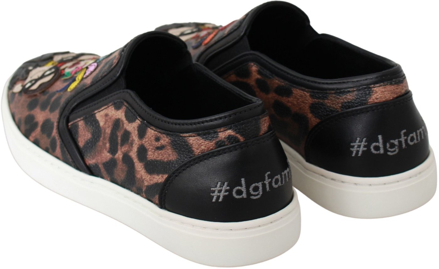 Dolce & Gabbana Leather Leopard #dgfamily Loafers Shoes