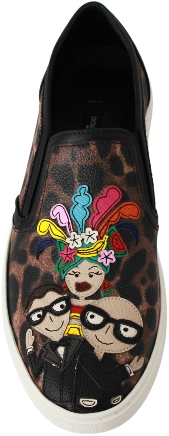 Dolce & Gabbana Leather Leopard #dgfamily Loafers Shoes