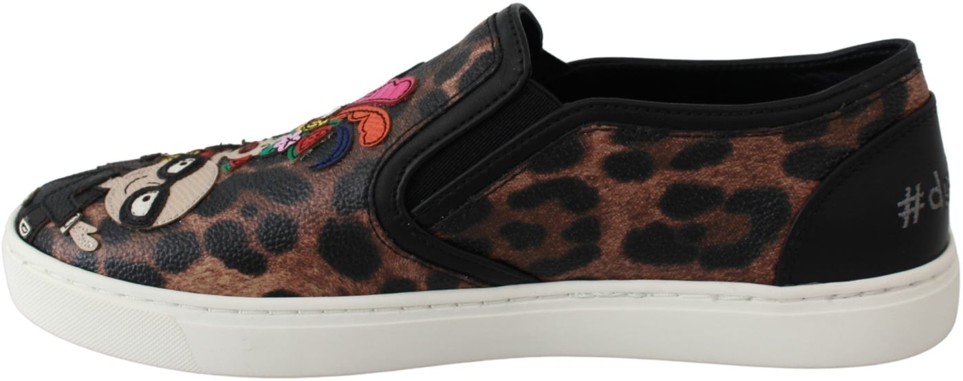 Dolce & Gabbana Leather Leopard #dgfamily Loafers Shoes