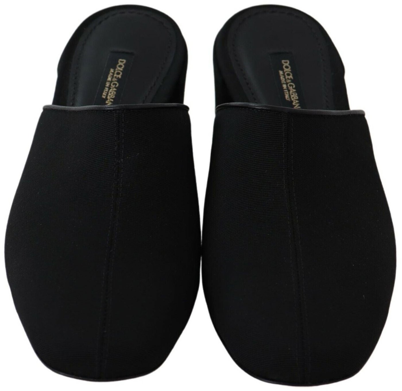 Dolce & Gabbana Black Grosgrain Slides Sandals Women Shoes